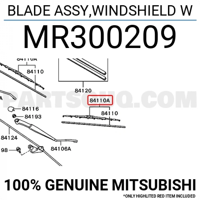 Silecek Süpürgesi Takım Rüzgarlıklı Silecek Twın (550+475Mm) (Oem No:Mr300209)
