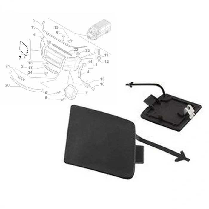 Fiat Ducato Iıı Boxer Iıı Jumper Iıı 2006- Çeki Demirr Kapağı Ön  (Oem No:735423161)