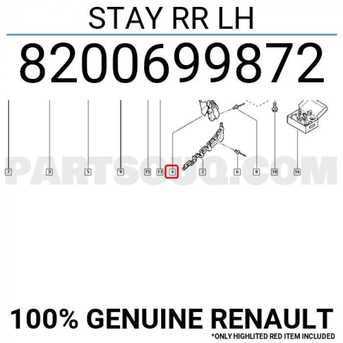 Renault Clio Symbol Thaıla 2000- Tampon Braketi Arka Sol (Oem No:8200699872)