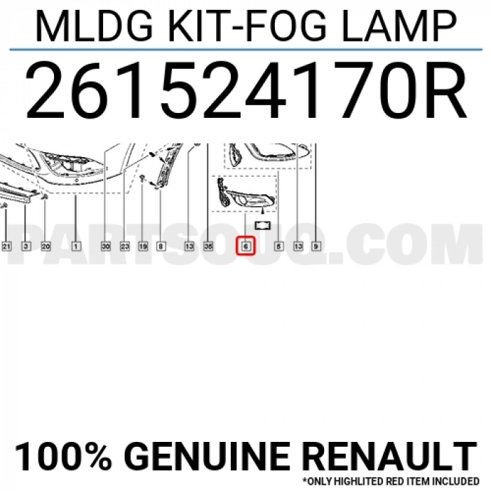 Renault Fluence 2009- Sis Far Çerçevesı Sol Sisli (Oem No:261524170R)