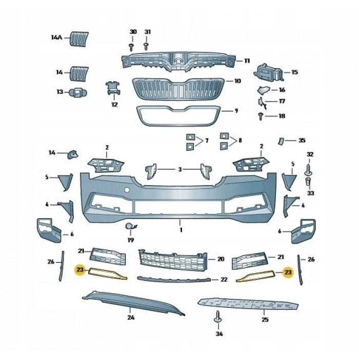 Vw Superb 2020- Sis Far Çerçevesı Sol-Sıyah (Oem No:3V0853767C)