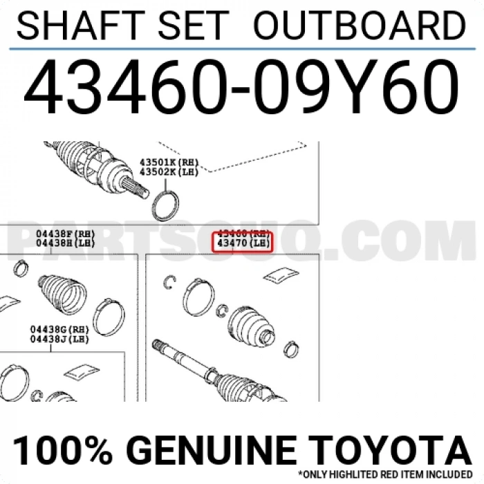 Japon Hilux (Gun135, Gun125, Gun126) 2.4 D:2.8 D 2015- Aks Kafası Dış . (Oem No:4346009Y60)