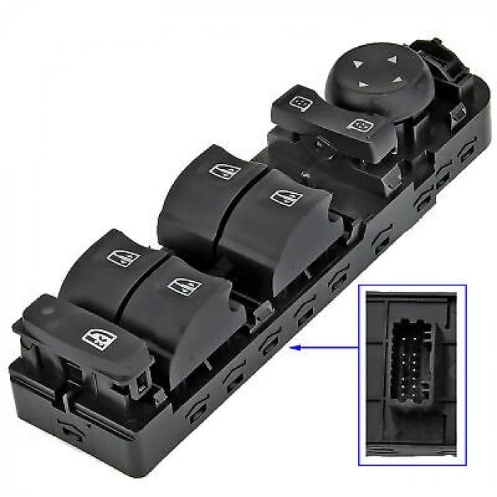 Renault Fluence Megane Iıı - Laguna Iıı 2010- Cam Açma Düğmesi Sol Dörtlü (Oem No:809610007R)