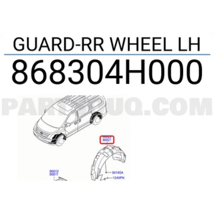 Kore H1 Dizel  2008  Çamurluk Davlumbazı Arka Sol  (Oem No:868304H000)