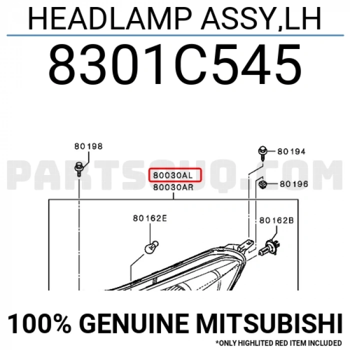Japon Attrage (A13) Benzin 2014- Far Sol  (Oem No:8301C545)