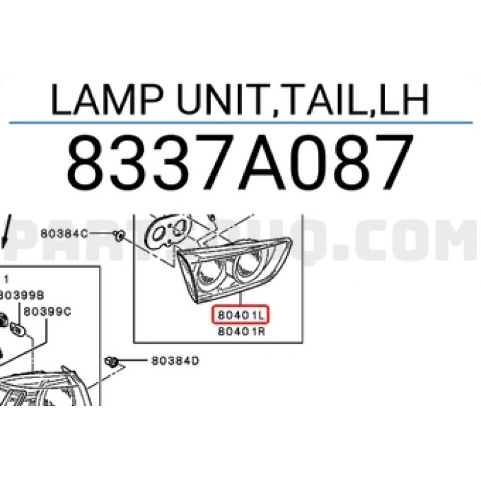 Japon Lancer (Cy) 1.5:1.6 2010- Stop Lambası İç Sol . (Oem No:8337A087)