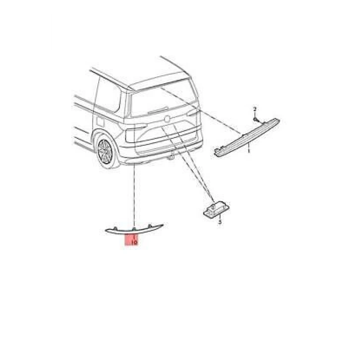 Vw T7 2022- Tampon Reflektörü Arka Sol  (Oem No:7T0945105)