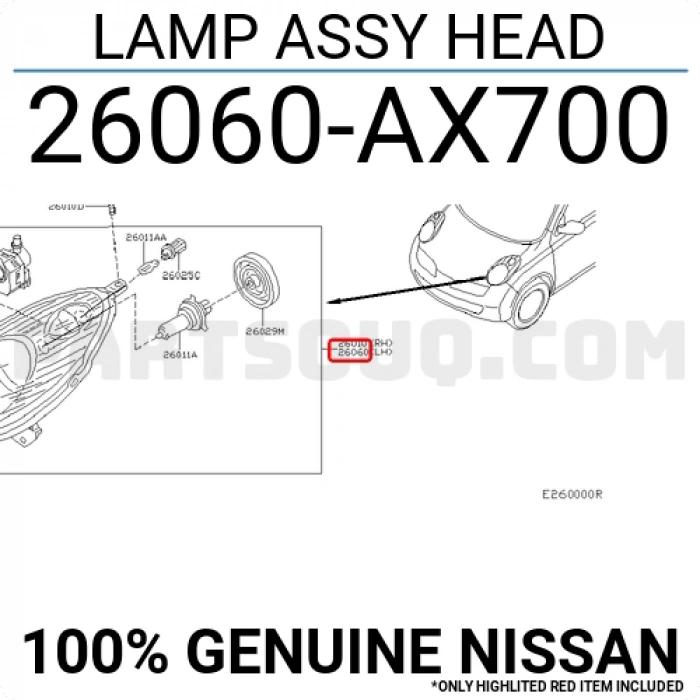 Far Micra 2002-2007 Elektrikli Beyaz Sol (Oem No:26060Ax700)