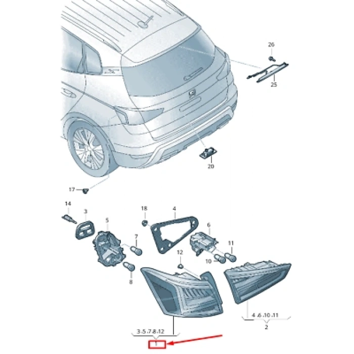 Vw Aro An2016- Stop Lambası Dış Sağ  (Oem No:6F9945096B)