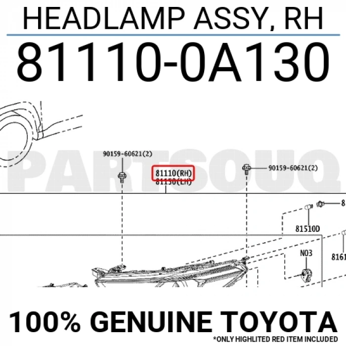 Japon Corolla Cross 22 - Far  (Oem No:811500A130)