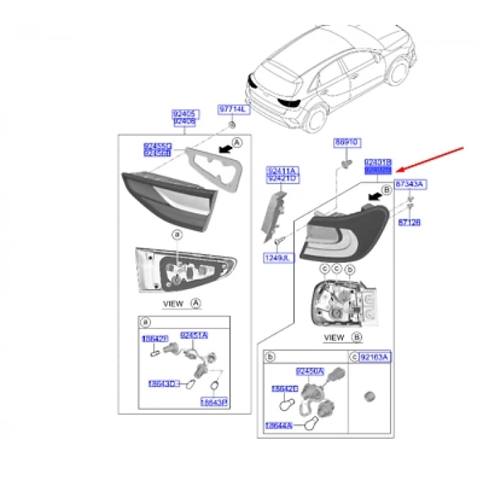 Kore Ceed B.M 2018- Stop Lambası Sağ  (Oem No:92402J7000)