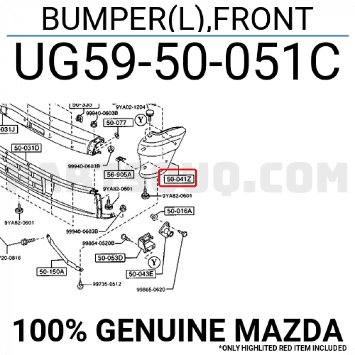 Japon B2500 (Uf) 2.5 D 1996-1998 Tampon Kulağı Ön Sol . (Oem No:Ug5950051C)
