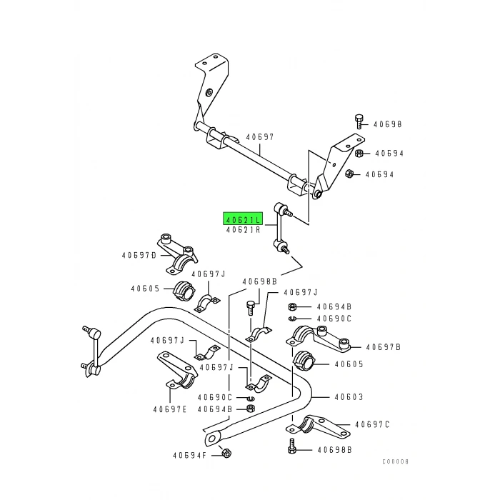Z Rot Canter Fe711 Fe859 Ön Sol (Oem No:Mk382984)