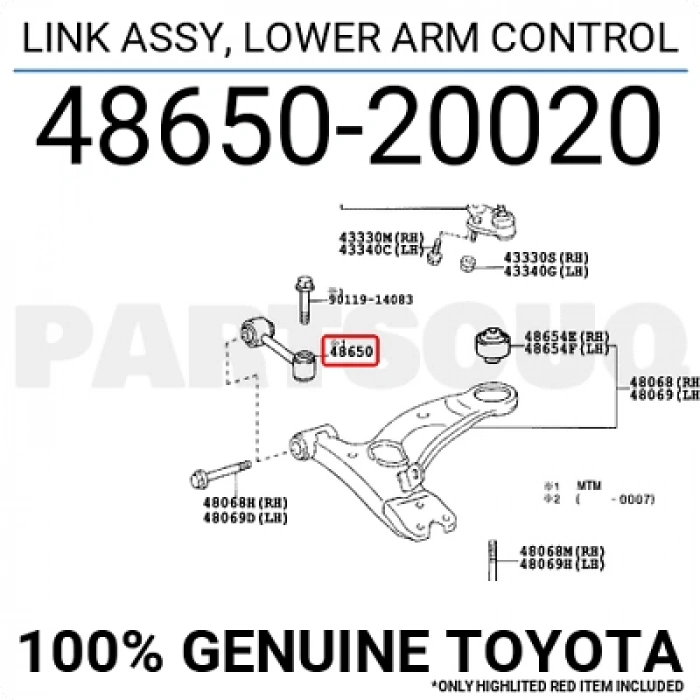 Z Rot Avensıs 1998-2002 Ön (Oem No:4865020020)