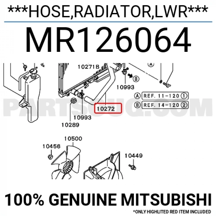 Japon Carisma (Da) 1.6 1996-2005 Radyatör Hortumu Alt . (Oem No:Mr126064)
