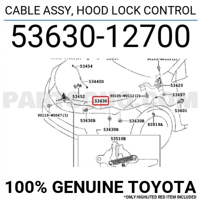 Tel Kaput Açma Corolla 2013-18 (Oem No:5363012700)