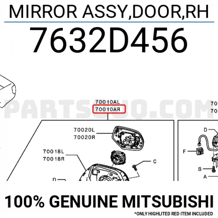 Ayna Dış Dikiz L200 2019-2023 Elektrikli Sinyalli 5 F (Oem No:7632D456)