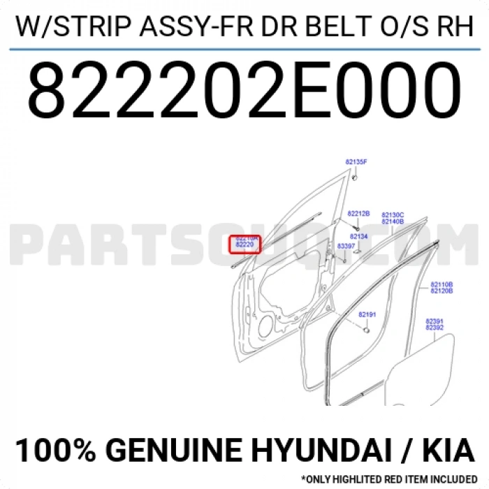 Cam Sıyırıcı Ön Sağ Tucson 2005-09 (Oem No:822202E000)