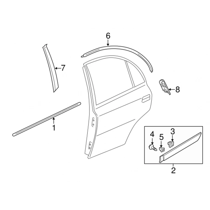 Cam Sıyırıcı Accent 2006-2011 Era Arka Kapı Dış Sol (Oem No:832101E000)