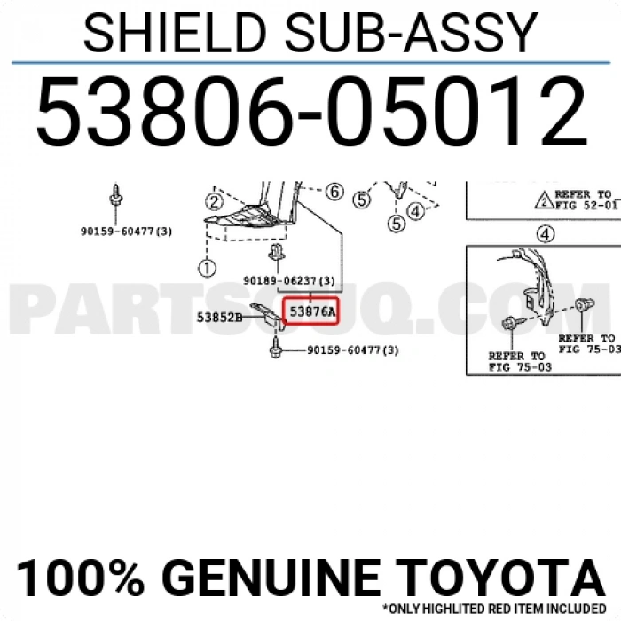 Çamurluk Davlumbazı Avensis  2008 2015 Ön L (Oem No:5380605012)