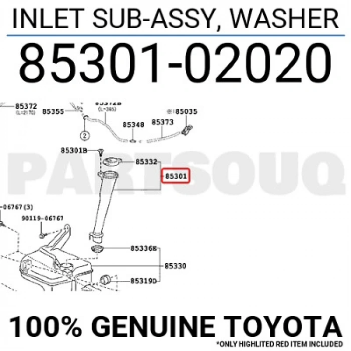 Cam Su Bidon Borusu Corolla E180-Ön 2013- (Oem No:8530102020)
