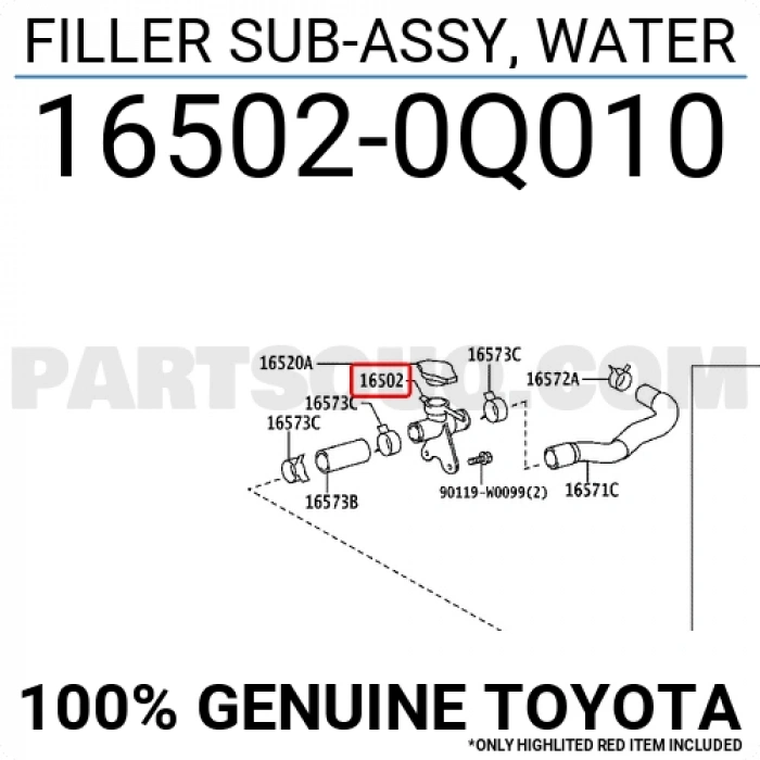 Boru Radyatör Su Giriş Yaris 1,3 Benzinli 2005-11 (Oem No:165020Q010)
