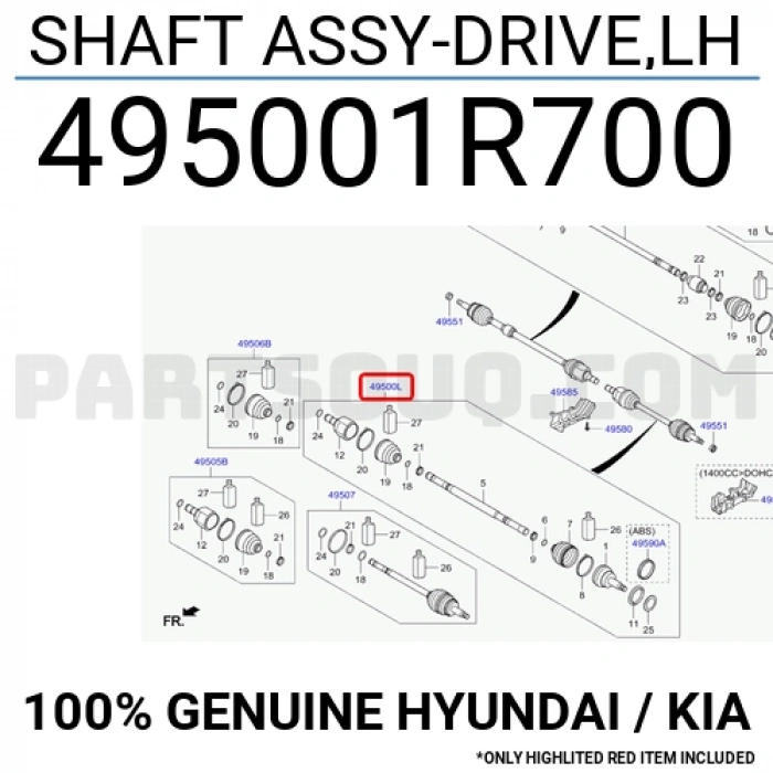 Mil Aks Ön  Blue 141.6 Dizl Sol At Abs 7 İleri (Oem No:495001R700)