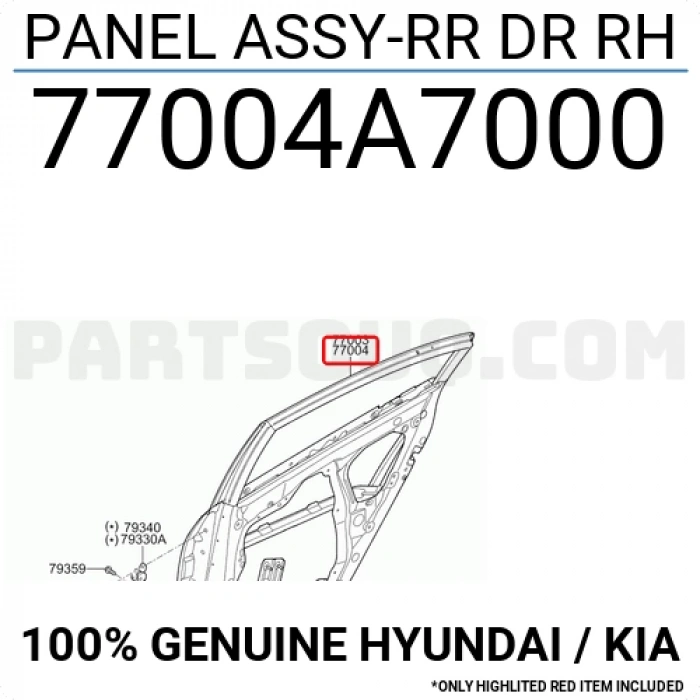 Kapı Cerato Arka 2016-2018 Sağ (Oem No:77004A7000)