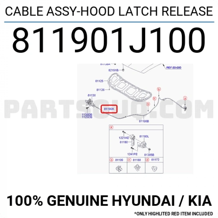 Tel Kaput Açma İç İ20  2008 11 (Oem No:811901J100)