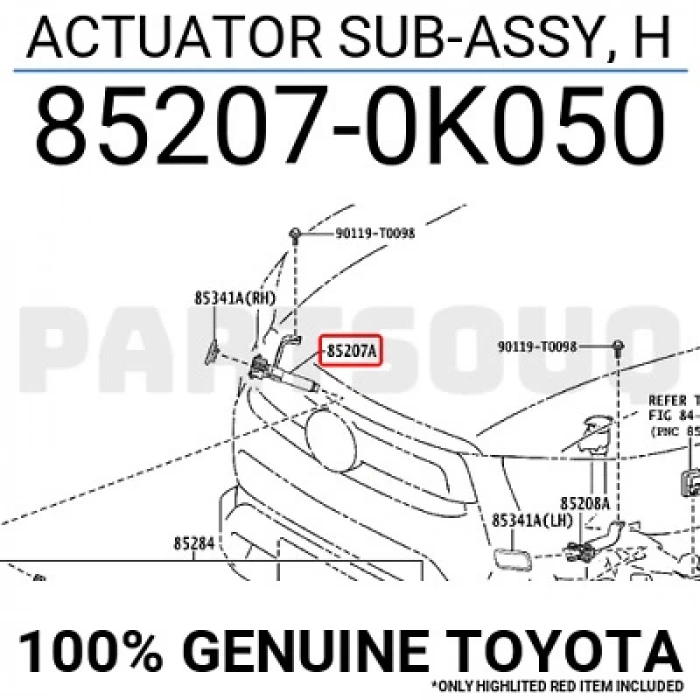 Robot Far Yıkama Hilux 2015-2021 Sağ   Sağ (Oem No:852070K050)