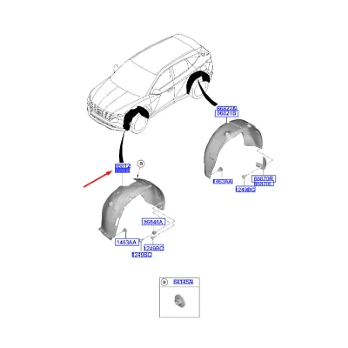 Çamurluk Davlumbazı Tucson 21 Ön L (Oem No:86811N7000)