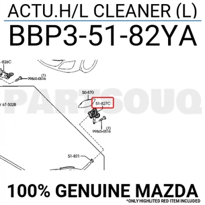 Motor Far Yıkama Mazda3 2009-2011 Sol  Robot (Oem No:Bbp35182Ya)