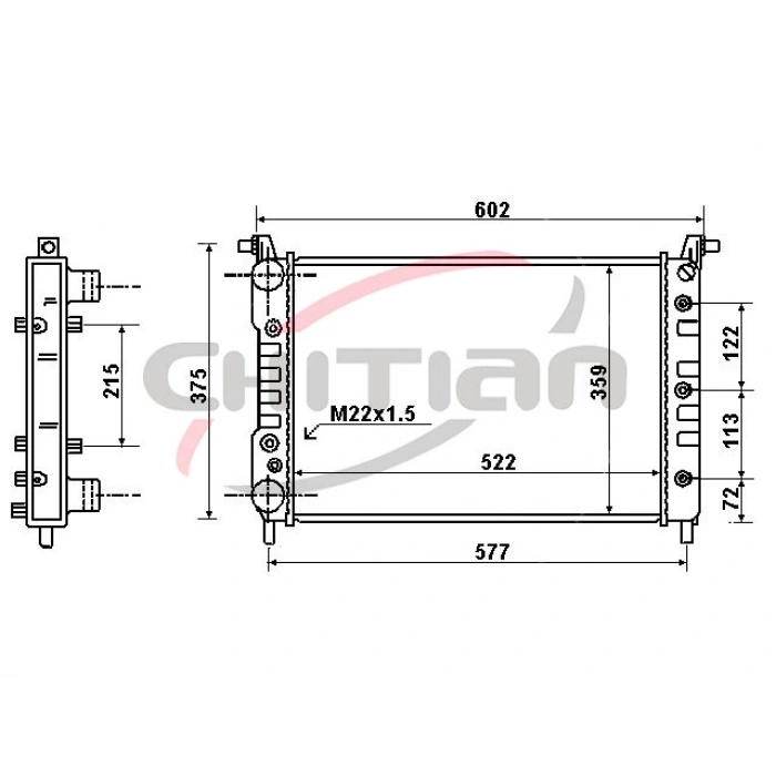 Fiat Albea-Palio 1,2 16V 2001- Su Radyatörü Mkn (Oem No:46779393)