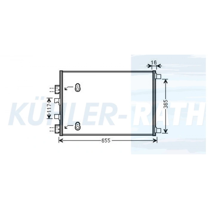 Renault Megane Iı / Scenic Iı 1.9-2.0Dcı 2003- Klima Radyatörü Kurutucusuz [Brazıng Al/Al] [618X417X16] (Oem No:8200325004)