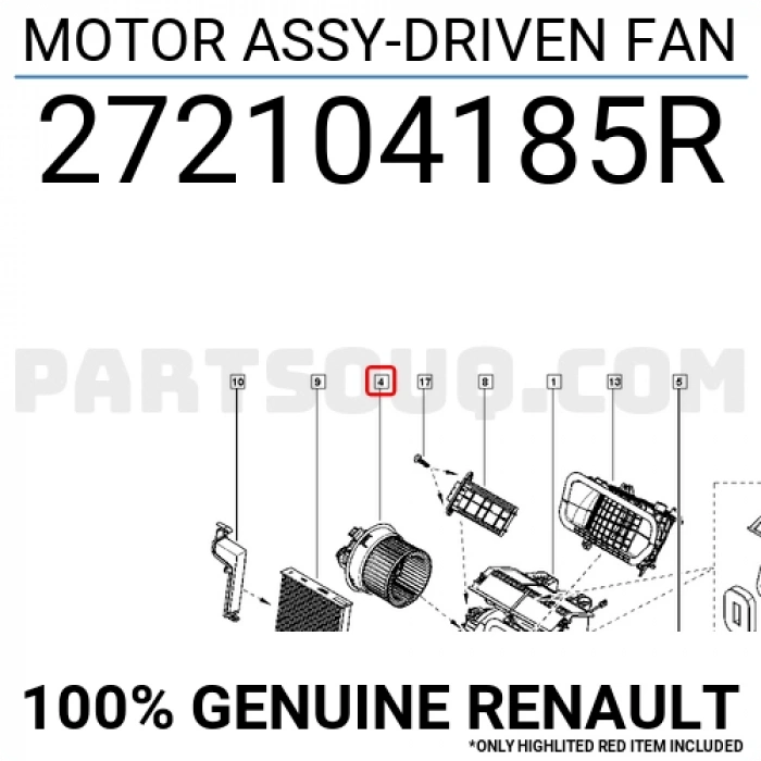 Renault Duster 1.2/1.3Tce 1.5Dcı 1.6Sce 2017- Kalorifer Motoru 180W 3600Rpm 12V (Oem No:272104185R)