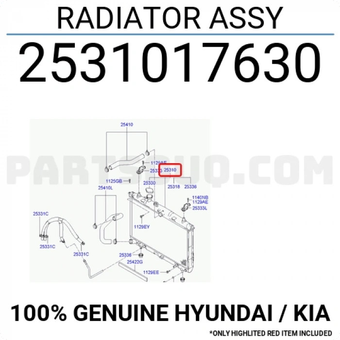 Radyatör Su Matrix 2006-2011 Dizel / Mt (Oem No:2531017630)