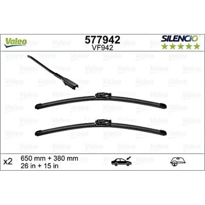 Renault Captur 2012- Silecek Süpürgesı Ön Takım 650 / 360 Mm (Oem No:288907630R)