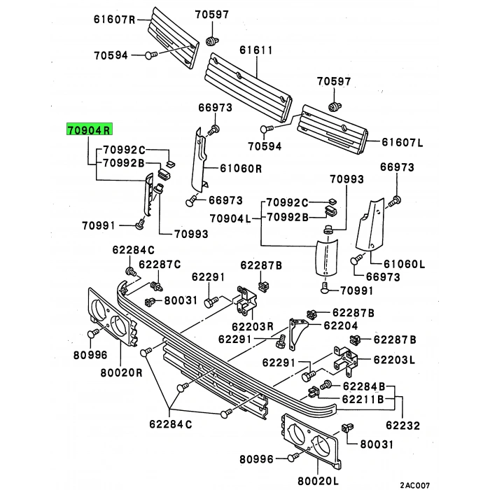 Ön Panel Köşe Bakaliti Canter 304/444/449 Sağ (Rüzgarlık) (Oem No:Mb392783)