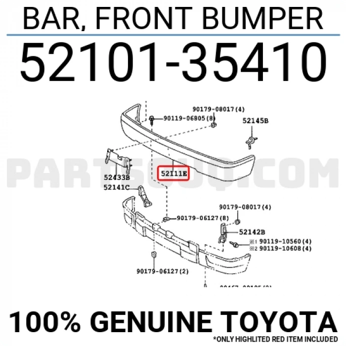 Tampon Hilux Ön  1998-2001 Ln-145 Krom (Oem No:5210135410)