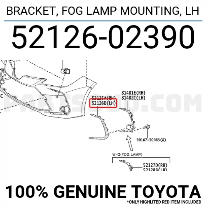 Sis Lamba Kapağı Corolla 2019 Sonrası Gri Sol (Oem No:5212602390)