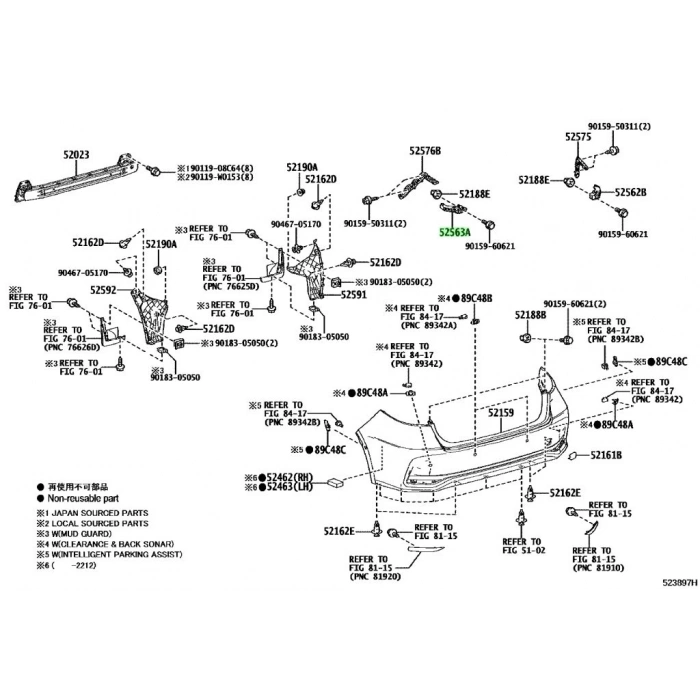 Tampon Bağlantı Braketi Arka Corolla 2019-2021 Üst Sol (Oem No:5256302180)