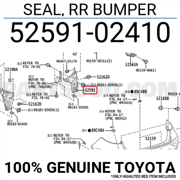 Çamurluk Davlumbazı Corolla 2019-2021 Arka Sağ (Oem No:5259102410)