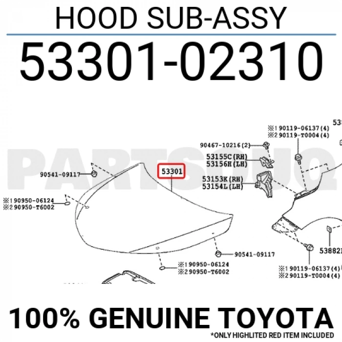 Motor Kaputu Corolla 2019 Sonrası (Oem No:5330102390)