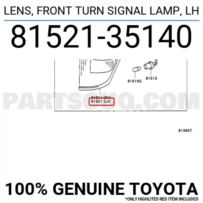 Sinyal Lambası Hilux 1998-2001 Krom Sol (Oem No:8152135140)