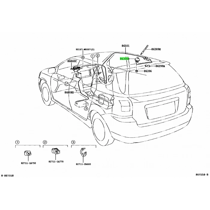 Anten Komple Corolla 2002-2006 Yuvalı (Oem No:8630002070)