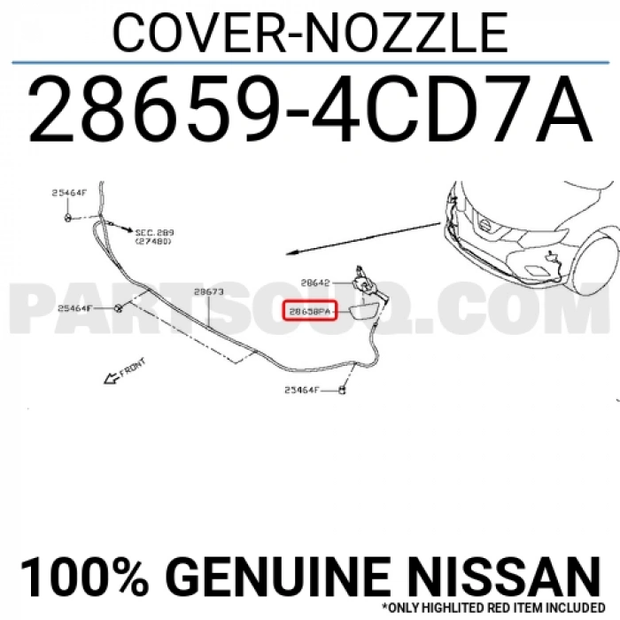 Far Yıkama Kapağı X-Traıl 2014-2018 Sağ (Oem No:286584Cd7A)