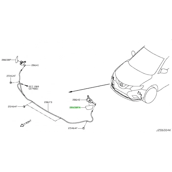 Far Yıkama Kapağı X-Traıl 2014-2018 Sol (Oem No:286594Cd7A)