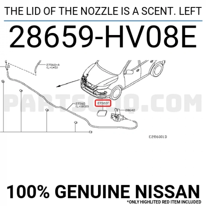 Far Yıkama Kapağı Qashaqı 2017-2019 Sol (Oem No:28659Hv08E)