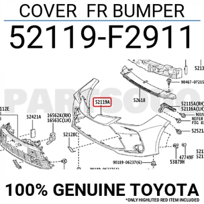 Tampon Corolla Ön 2019-24 (Oem No:52119F2911)