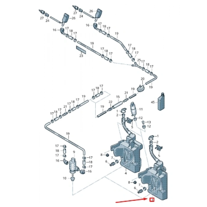 Su Fıskiye Deposu Leon 2013-2019 3.4 Lt (Oem No:5Q0955453S)